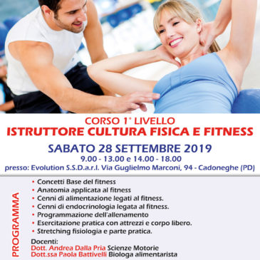 Corso: ISTRUTTORE CULTURA FISICA E FITNESS